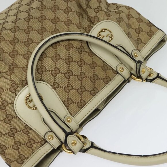 GUCCI GG Canvas Tote Bag Beige Gold 269953 Auth BA4969 - Picture 7 of 16